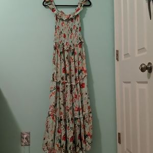 XS blue floral maxi dress